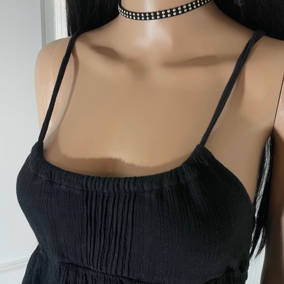 Y2K Sleeveless Spaghetti Strap Black Mini Dress | Size: M - Picture 2 of 4